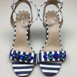 Express striped block heels